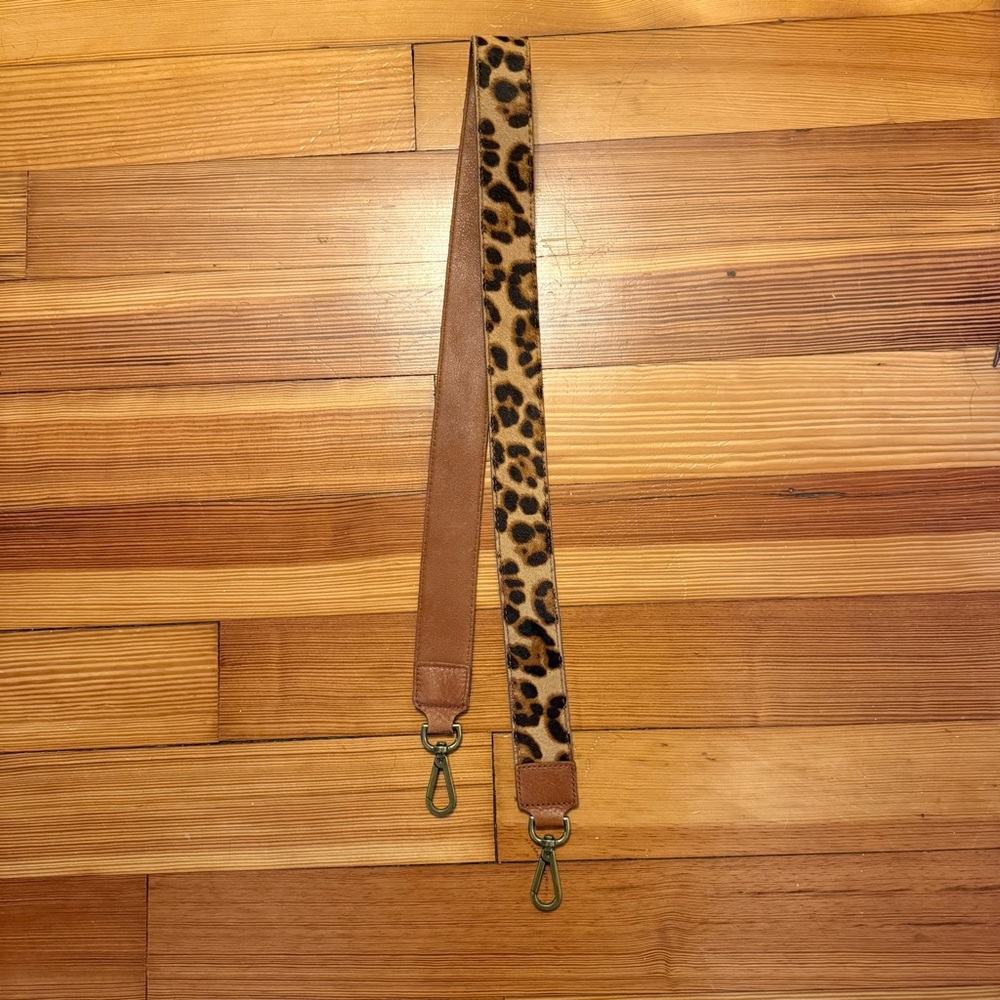 Madewell Leather Leopard Print Bag Strap